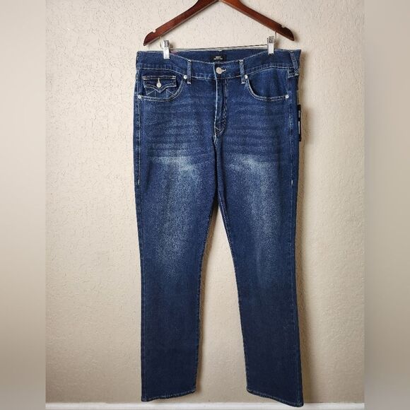 True Religion Other - True Religion Ricky Relaxed Flap Straight Dark Woodland Wash Jeans Size 36